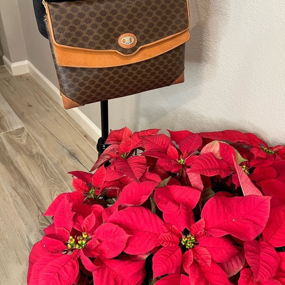 Vintage Celine Brown Monogram Crossbody Bag